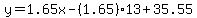 y=1.65x-%281.65%29%2A13%2B35.55