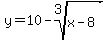 y=10-root%283%2Cx-8%29