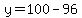 y=100-96