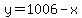 y=1006-x