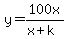 y=100x%2F%28x%2Bk%29