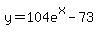 y=104e%5Ex-73
