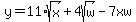 y=11%2Asqrt%28x%29%2B4sqrt%28w%29-7xw