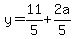 y=11%2F5%2B2a%2F5