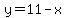 y=11-x