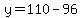 y=110-96