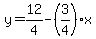y=12%2F4-%283%2F4%29x