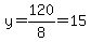 y=120%2F8=15