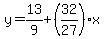 y=13%2F9%2B%2832%2F27%29%2Ax
