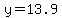 y=13.9