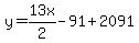 y=13x%2F2-91%2B2091