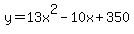 y=13x%5E2-10x%2B350