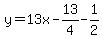 y=13x-13%2F4-1%2F2