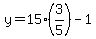 y=15%283%2F5%29-1