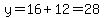 y=16%2B12=28