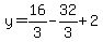 y=16%2F3-32%2F3%2B2