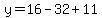 y=16-32%2B11