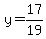 y=17%2F19
