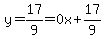 y=17%2F9=0x%2B17%2F9