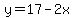 y=17-2x
