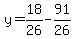 y=18%2F26-91%2F26