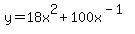 y=18x%5E2%2B100x%5E%28-1%29
