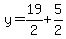 y=19%2F2%2B5%2F2