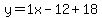 y=1x-12%2B18