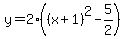 y=2%28%28x%2B1%29%5E2-5%2F2%29