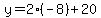 y=2%28-8%29%2B20