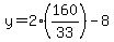 y=2%28160%2F33%29-8