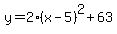 y=2%28x-5%29%5E2%2B63