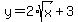 y=2%2Asqrt%28x%29%2B3