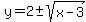 y=2%2B-+sqrt%28x-3%29