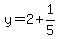 y=2%2B1%2F5
