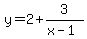 y=2%2B3%2F%28x-1%29