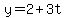 y=2%2B3t