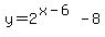 y=2%5E%28x-6%29-8
