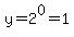 y=2%5E0=1