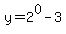 y=2%5E0-3