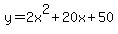 y=2+x%5E2%2B20+x%2B50