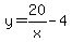 y=20%2Fx-4