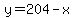 y=204-x