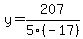 y=207%2F5%2F%28-17%29