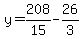 y=208%2F15+-26%2F3