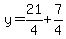 y=21%2F4%2B7%2F4