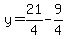 y=21%2F4-9%2F4