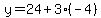 y=24%2B3%28-4%29+