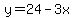 y=24-3x