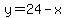 y=24-x